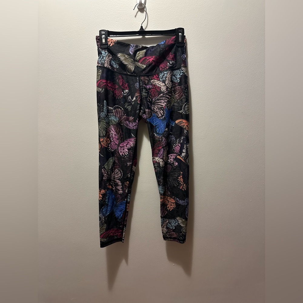 Colorful Butterfly Print Womens Leggings Size M